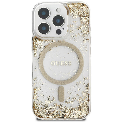 Θήκη MagSafe για Apple iPhone 16 Pro Max, Guess, Resin Bottom Glitter, Χρυσή