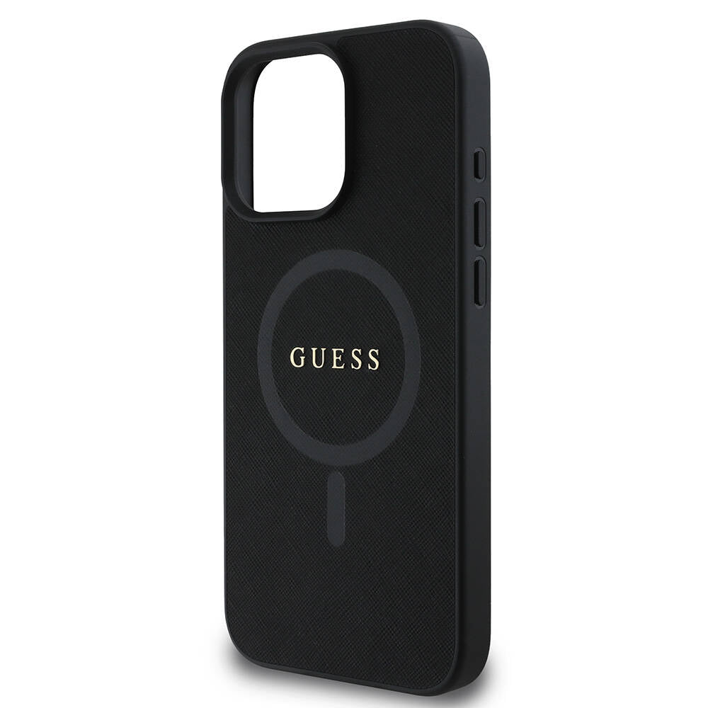 Θήκη MagSafe για Apple iPhone 16 Pro Max, Guess, Saffiano Classic Logo, Μαύρη