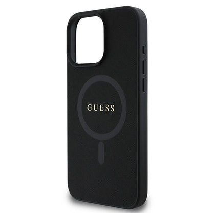 Θήκη MagSafe για Apple iPhone 16 Pro Max, Guess, Saffiano Classic Logo, Μαύρη