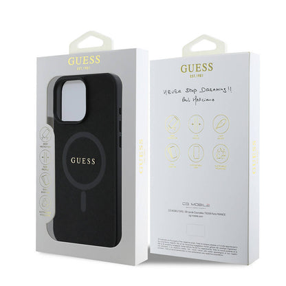 Θήκη MagSafe για Apple iPhone 16 Pro Max, Guess, Saffiano Classic Logo, Μαύρη