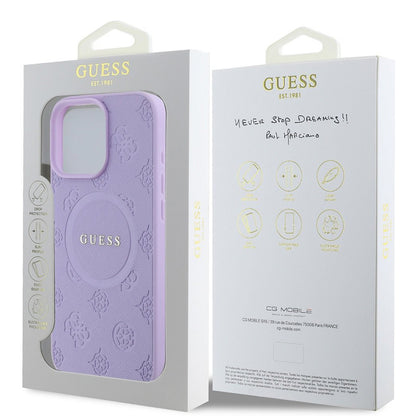 Θήκη MagSafe για Apple iPhone 16 Pro Max, Guess, Saffiano Peony Classic Logo, Μωβ