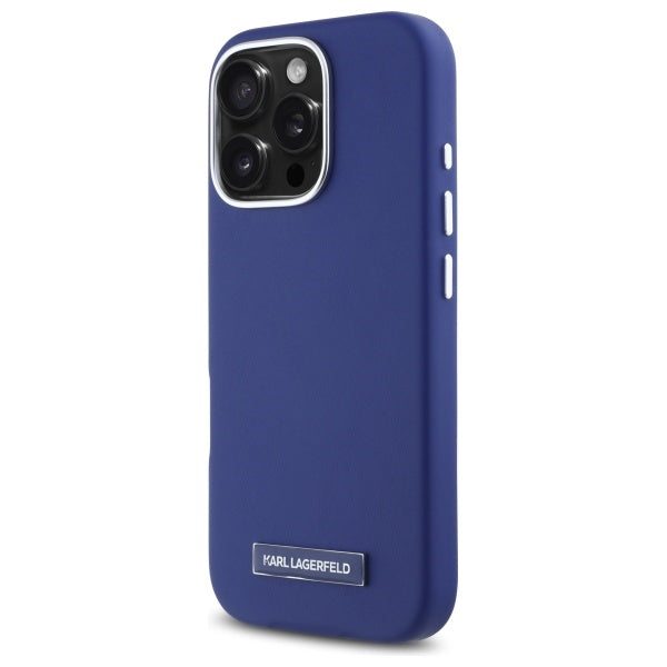 Θήκη MagSafe για Apple iPhone 16 Pro Max, Karl Lagerfeld, FW Metal Plate, Μπλε