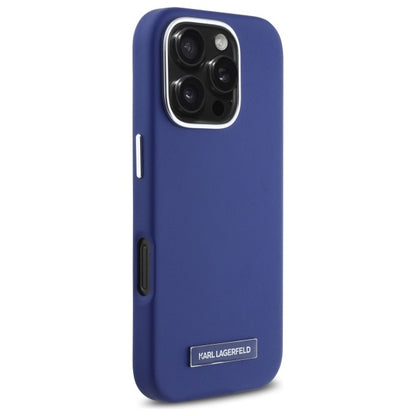 Θήκη MagSafe για Apple iPhone 16 Pro Max, Karl Lagerfeld, FW Metal Plate, Μπλε