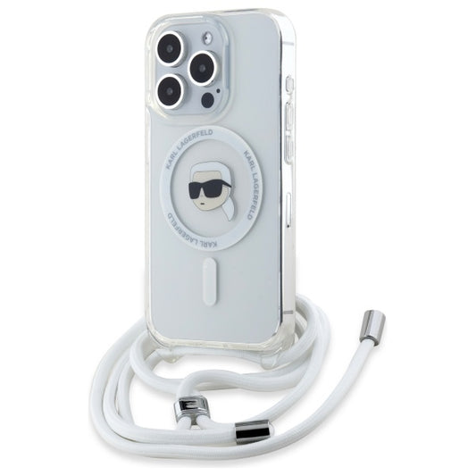 Θήκη MagSafe για Apple iPhone 16 Pro Max, Karl Lagerfeld, IML Crossbody Karl's Head, Διάφανη