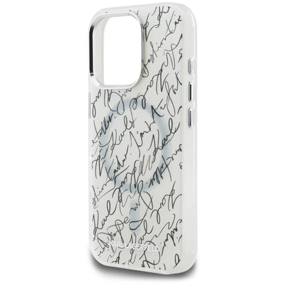 Θήκη MagSafe για Apple iPhone 16 Pro Max, Karl Lagerfeld, IML Karl Script Pattern, Λευκή