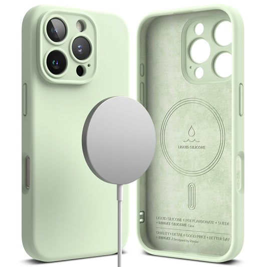 Θήκη MagSafe για Apple iPhone 16 Pro Max, Ringke, Σιλικόνη, Ανοιχτό Πράσινο