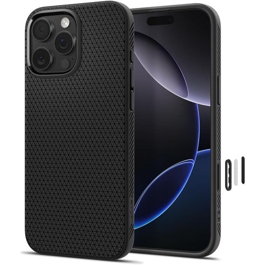 Θήκη MagSafe για Apple iPhone 16 Pro Max, Spigen, Liquid Air T, Ματ Μαύρη