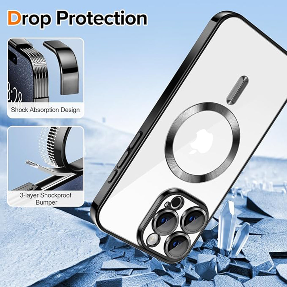 Θήκη MagSafe για Apple iPhone 16 Pro Max, Techsuit, Luxury Crystal, Μαύρο