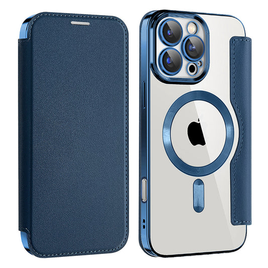 Θήκη MagSafe για Apple iPhone 16 Pro Max, Techsuit, SmartMag Book, Μπλε