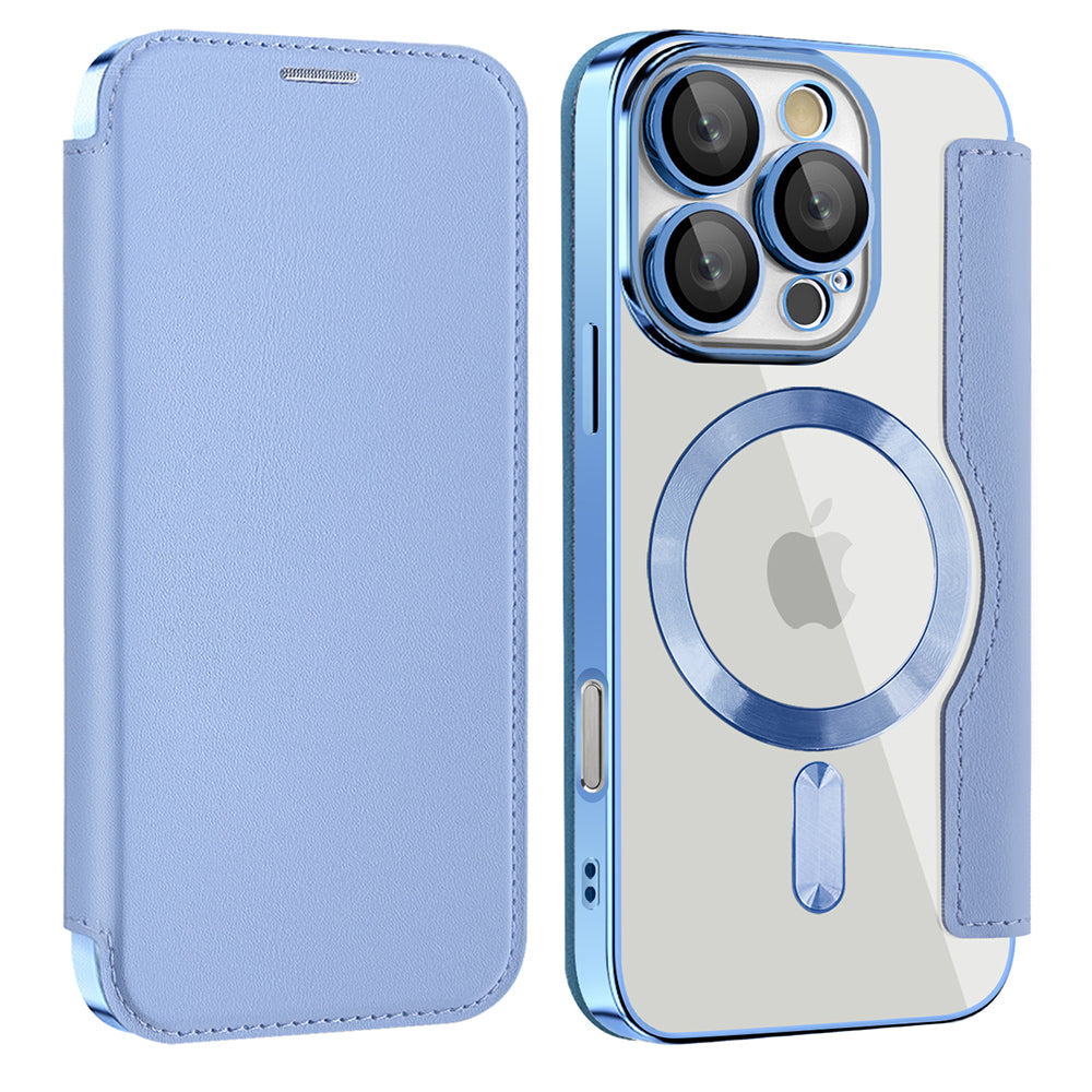 MagSafe Case for Apple iPhone 16 Pro Max, Techsuit, SmartMag Book, Blue