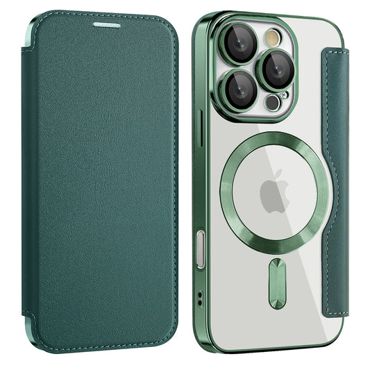 Θήκη MagSafe για Apple iPhone 16 Pro Max, Techsuit, SmartMag Book, Πράσινο