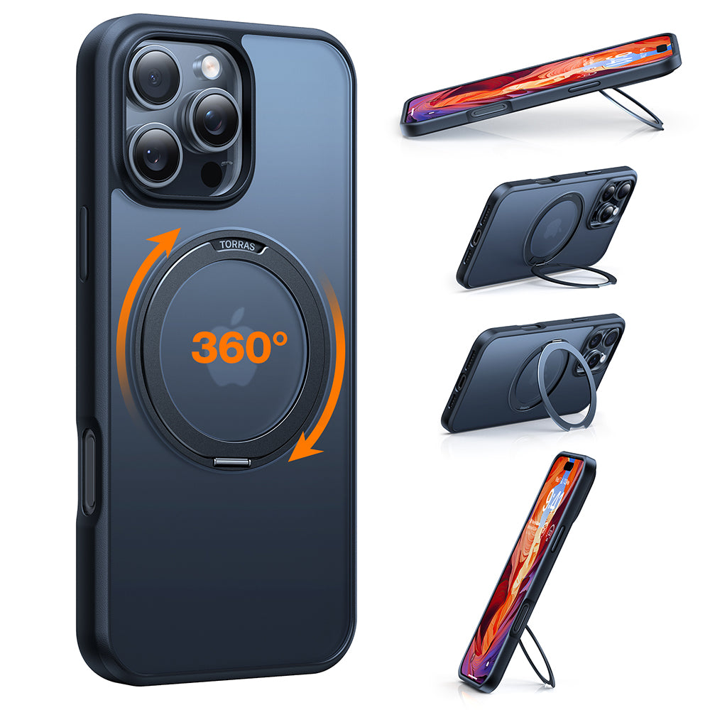Θήκη MagSafe για Apple iPhone 16 Pro Max, Torras, Ostand Pro, Μαύρη