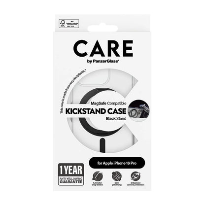 Θήκη MagSafe για Apple iPhone 16 Pro, PanzerGlass, με Χαρακτηριστικό Kickstand, Διαφανής Μαύρη