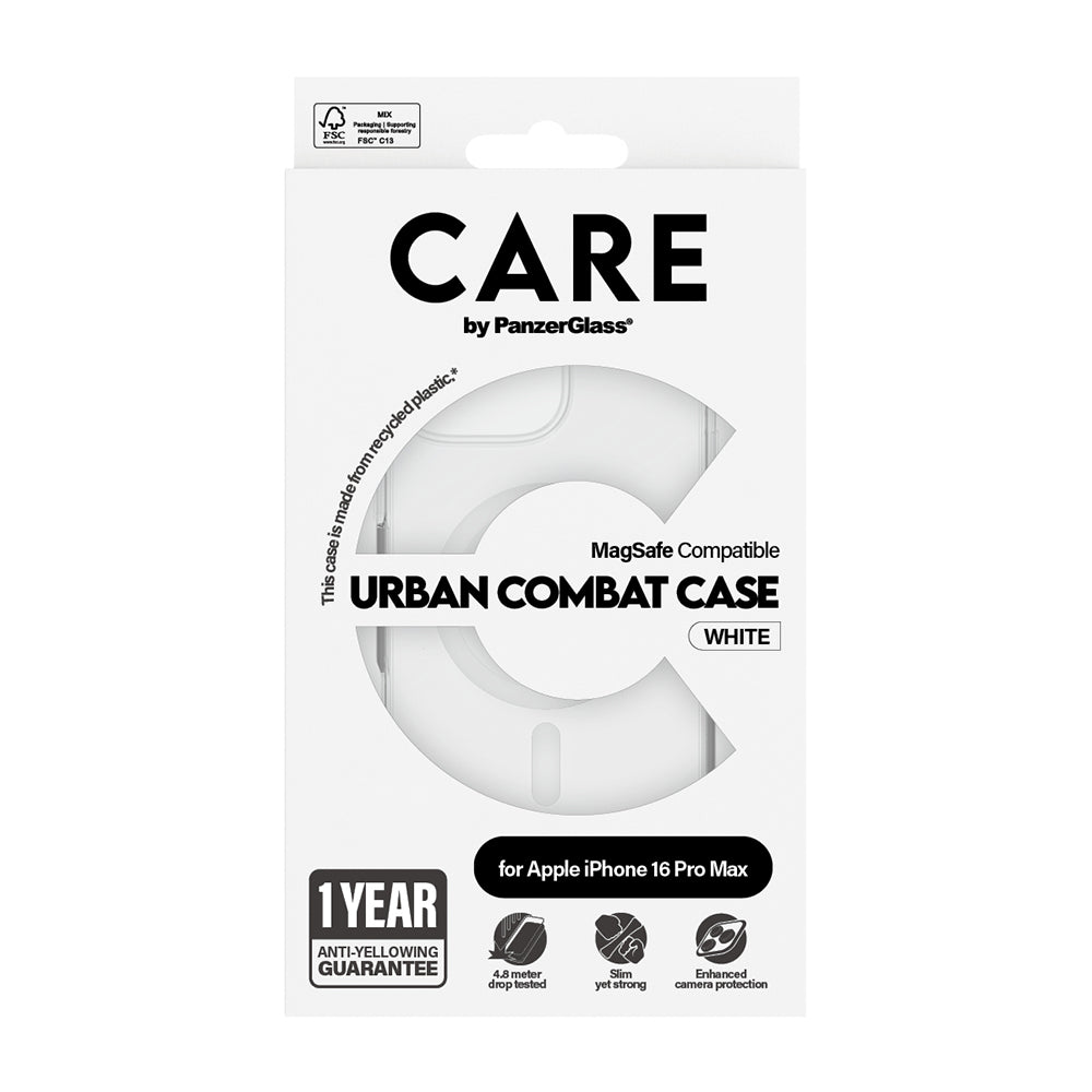 Θήκη MagSafe για Apple iPhone 16 Pro, PanzerGlass, Care Urban Combat, Διαφανής Λευκή