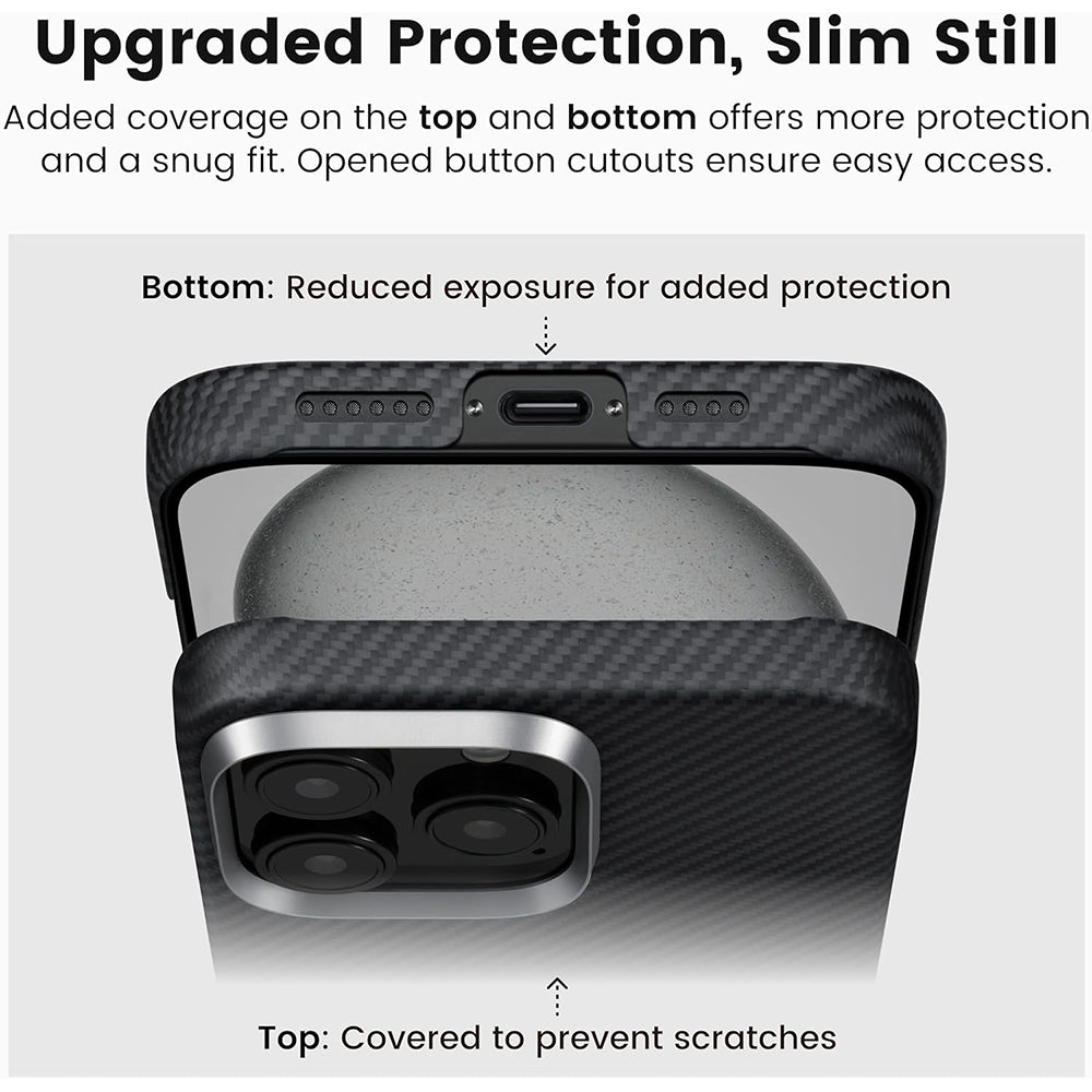 Θήκη MagSafe για Apple iPhone 16 Pro, Techsuit, Αραμιδική Ίνα, Μαύρη