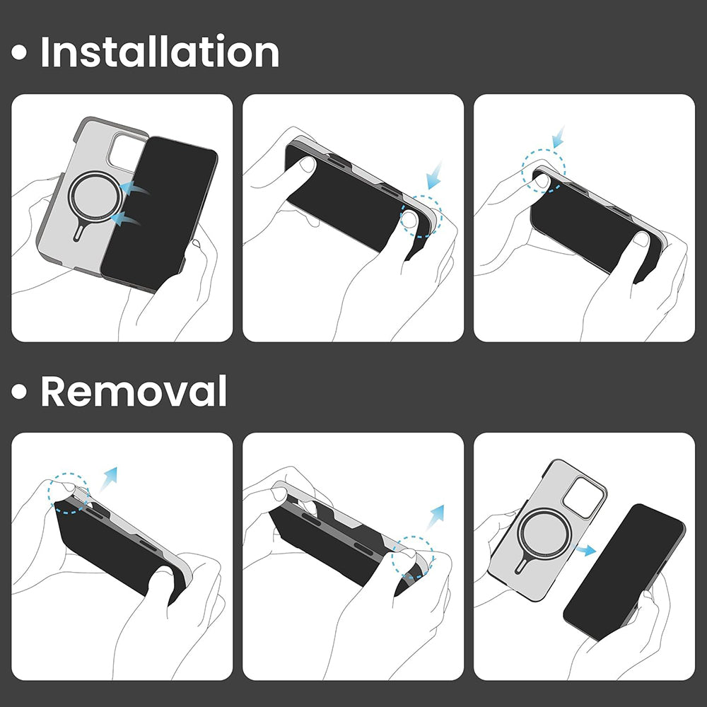 Θήκη MagSafe για Apple iPhone 16 Pro, Techsuit, Αραμιδική Ίνα, Μαύρη