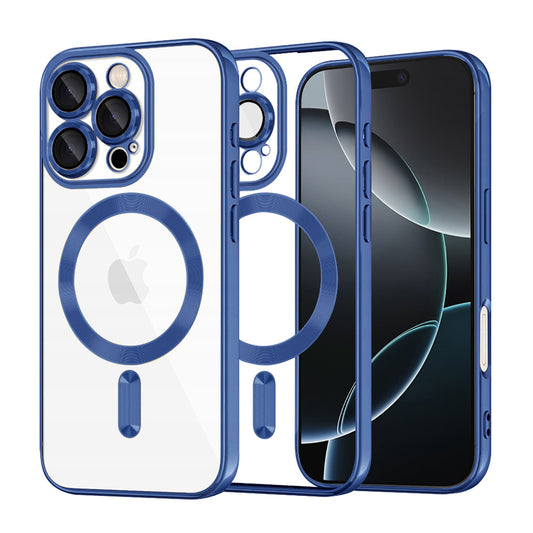Θήκη MagSafe για Apple iPhone 16 Pro, Techsuit, Luxury Crystal, Σκούρο Μπλε