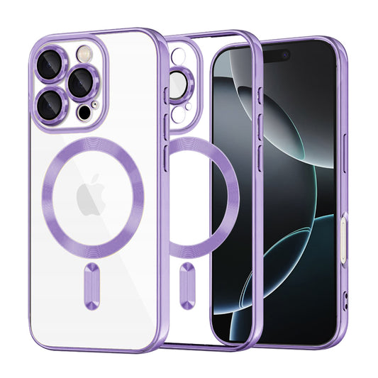 Θήκη MagSafe για Apple iPhone 16 Pro, Techsuit, Luxury Crystal, Ανοιχτό Μωβ