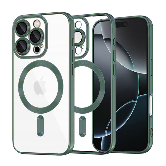 Θήκη MagSafe για Apple iPhone 16 Pro, Techsuit, Luxury Crystal, Σκούρο Πράσινο