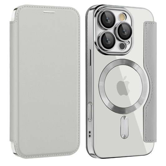 Θήκη MagSafe για Apple iPhone 16 Pro, Techsuit, SmartMag Book, Γκρι