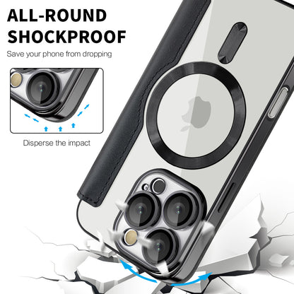 Θήκη MagSafe για Apple iPhone 16 Pro, Techsuit, SmartMag Book, Μαύρο