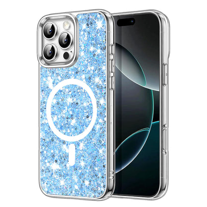 Θήκη MagSafe για Apple iPhone 16 Pro, Techsuit, Sparkly Glitter, Bleu