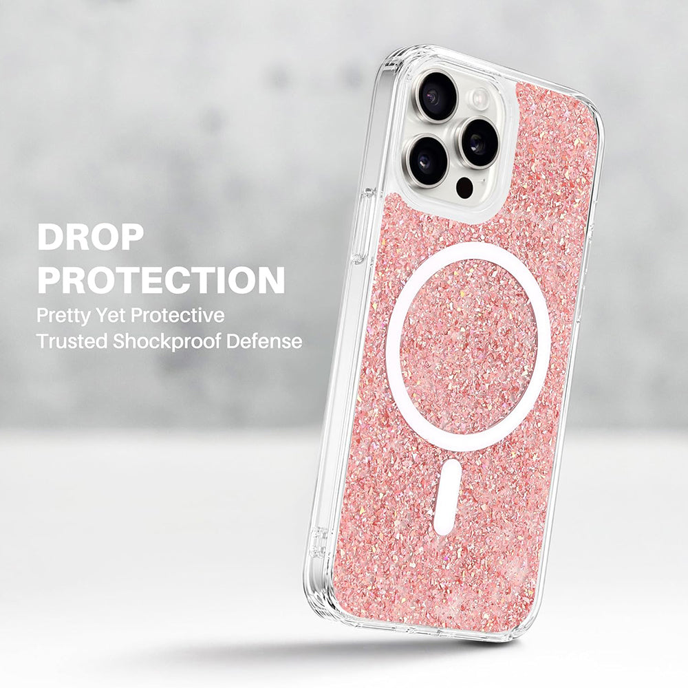 Θήκη MagSafe για Apple iPhone 16 Pro, Techsuit, Sparkly Glitter, Bleu