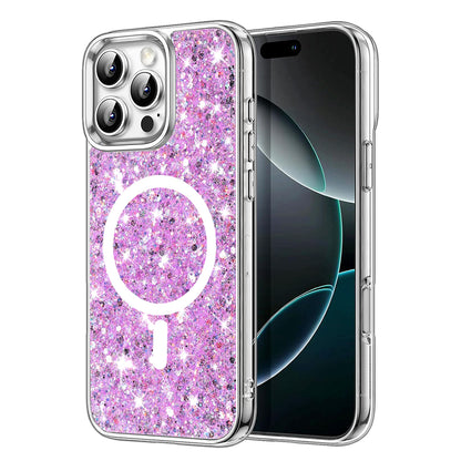 Θήκη MagSafe για Apple iPhone 16 Pro, Techsuit, Sparkly Glitter, Magenta