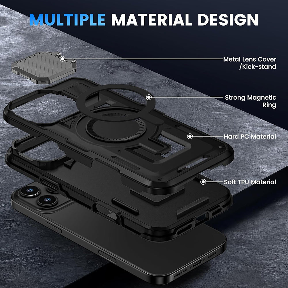 Θήκη MagSafe για Apple iPhone 16, Techsuit, CamVault, Μαύρη