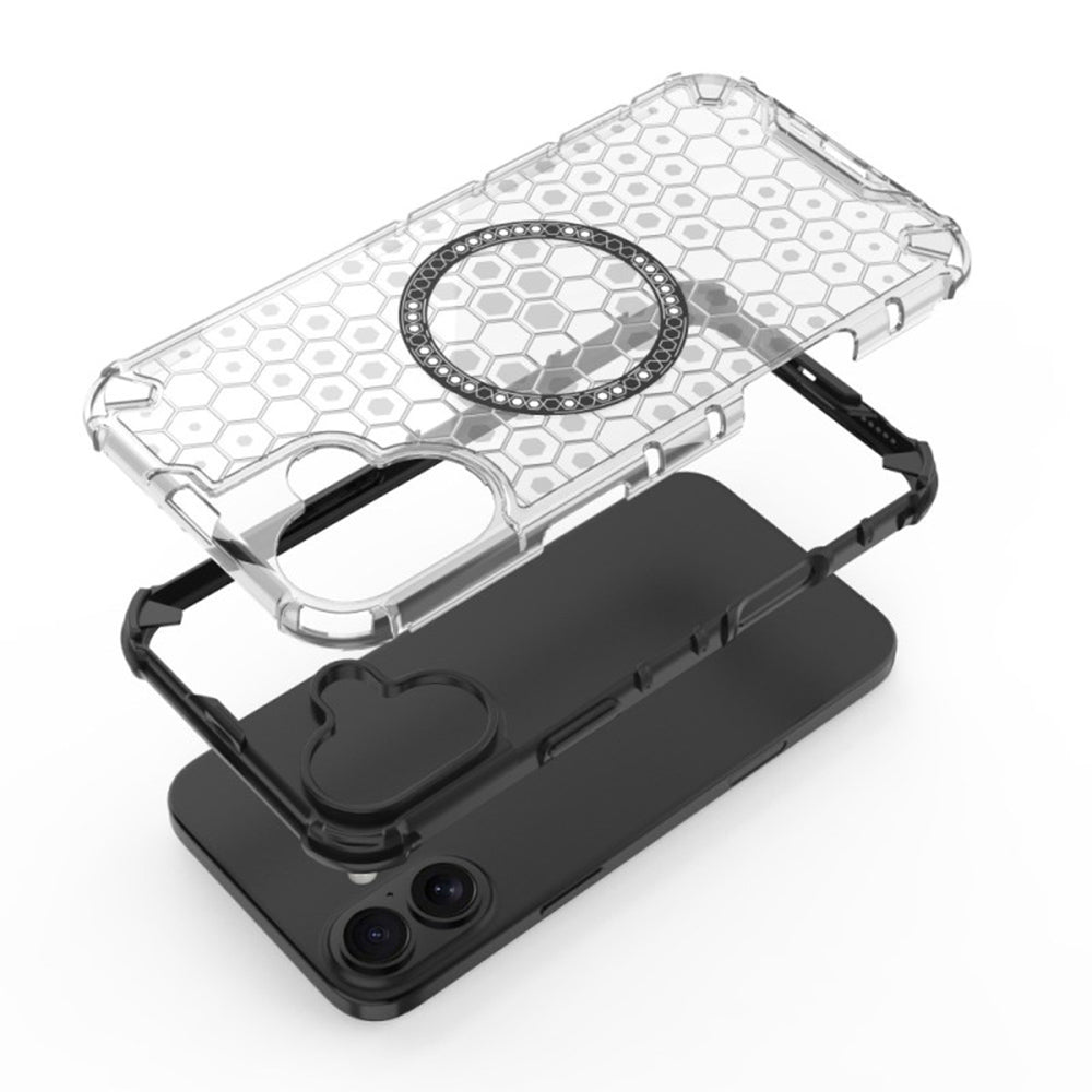 Θήκη MagSafe για Apple iPhone 16, Techsuit, HoneyComb Shield, Λευκή