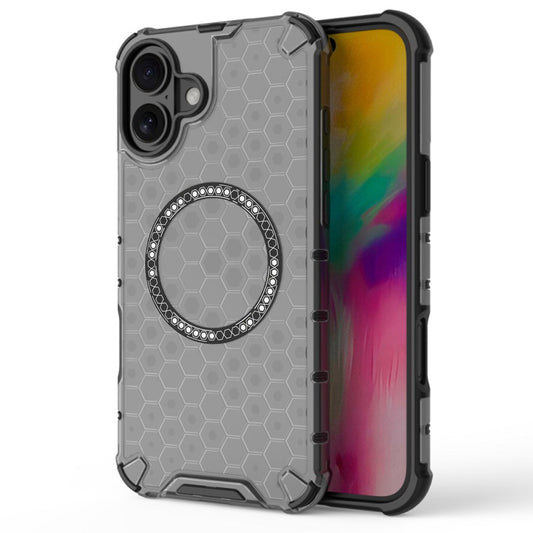 Θήκη MagSafe για Apple iPhone 16, Techsuit, HoneyComb Shield, Μαύρη