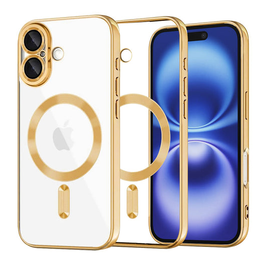 Θήκη MagSafe για Apple iPhone 16, Techsuit, Luxury Crystal, Χρυσή