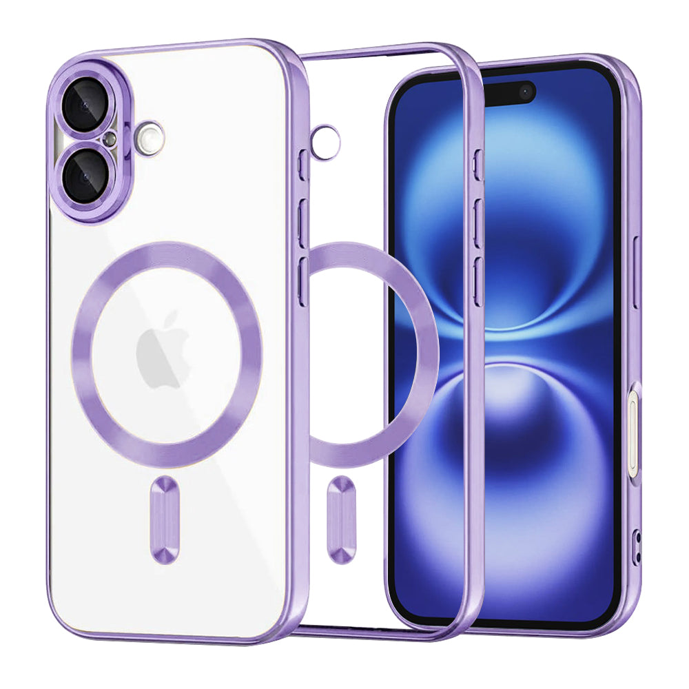 Θήκη MagSafe για Apple iPhone 16, Techsuit, Luxury Crystal, Ανοιχτό Μωβ