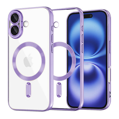 Θήκη MagSafe για Apple iPhone 16, Techsuit, Luxury Crystal, Ανοιχτό Μωβ
