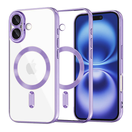 Θήκη MagSafe για Apple iPhone 16, Techsuit, Luxury Crystal, Ανοιχτό Μωβ