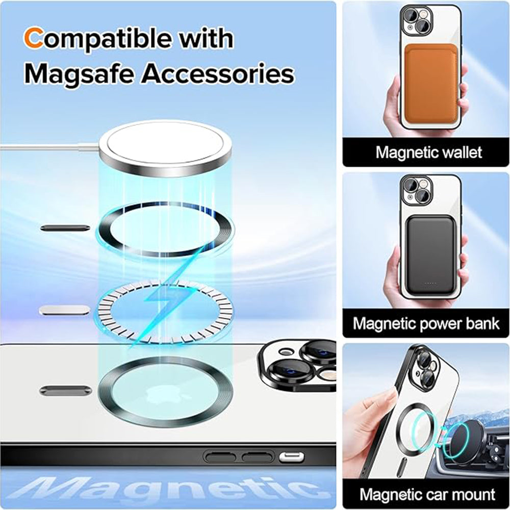 Θήκη MagSafe για Apple iPhone 16, Techsuit, Luxury Crystal, Ροζ