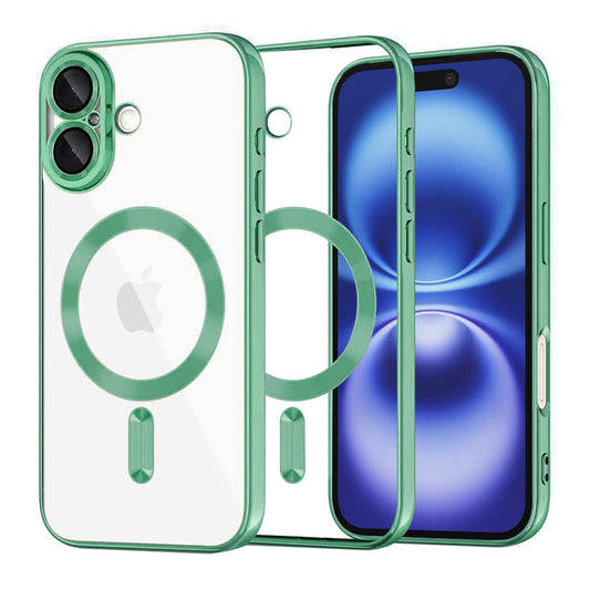 Θήκη MagSafe για Apple iPhone 16, Techsuit, Luxury Crystal, Ανοιχτό Πράσινο