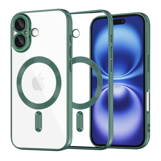 Θήκη MagSafe για Apple iPhone 16, Techsuit, Luxury Crystal, Σκούρο Πράσινο