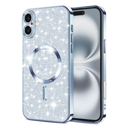 Θήκη MagSafe για Apple iPhone 16, Techsuit, Luxury Glitter, Bleu