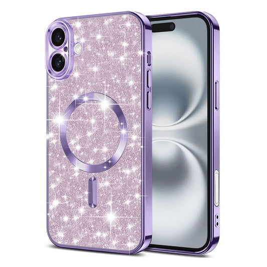 Θήκη MagSafe για Apple iPhone 16, Techsuit, Luxury Glitter, Ανοιχτό Μωβ