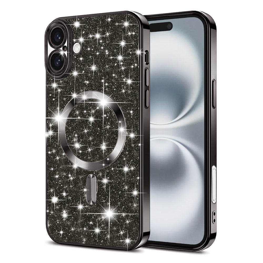 Θήκη MagSafe για Apple iPhone 16, Techsuit, Luxury Glitter, Μαύρη