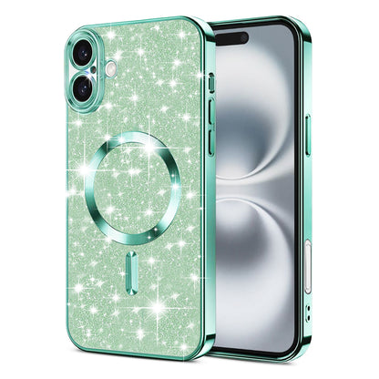Θήκη MagSafe για Apple iPhone 16, Techsuit, Luxury Glitter, Ανοιχτό Πράσινο