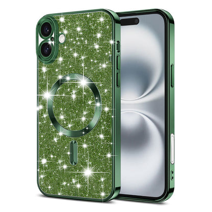 Θήκη MagSafe για Apple iPhone 16, Techsuit, Luxury Glitter, Σκούρο Πράσινο