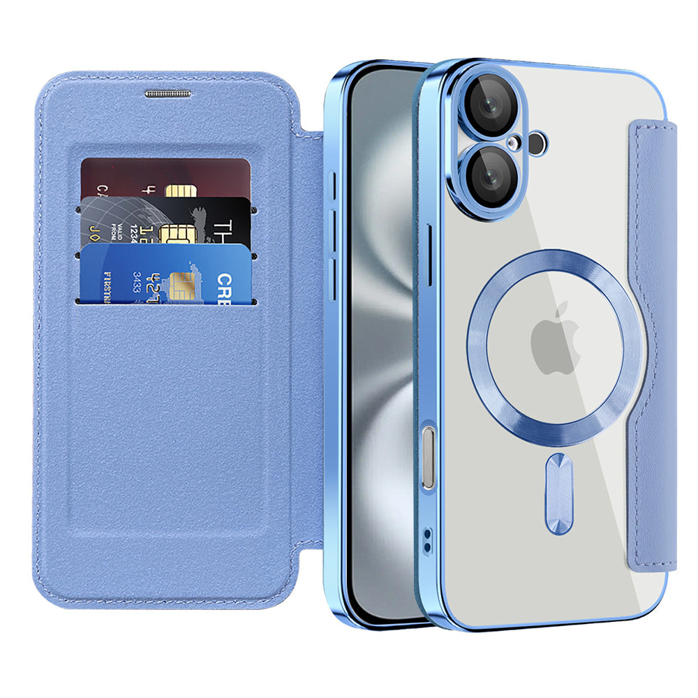 Θήκη MagSafe για Apple iPhone 16, Techsuit, SmartMag Book, Μπλε