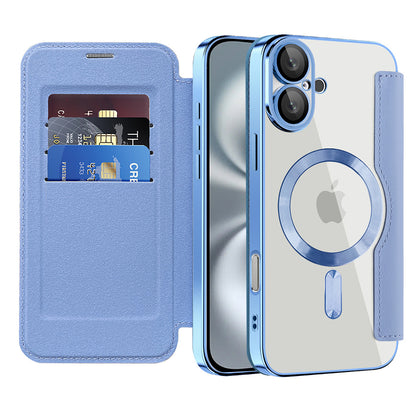 Θήκη MagSafe για Apple iPhone 16, Techsuit, SmartMag Book, Μπλε