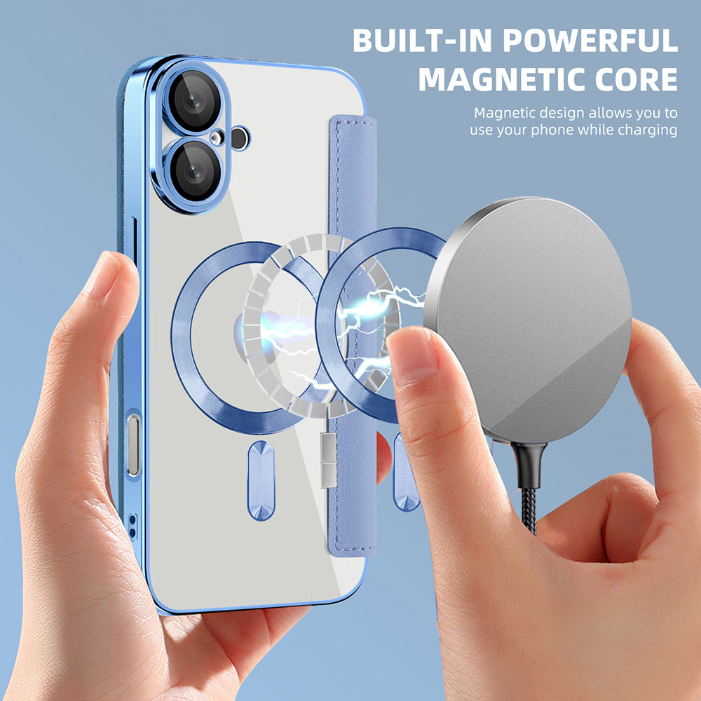 Θήκη MagSafe για Apple iPhone 16, Techsuit, SmartMag Book, Μπλε