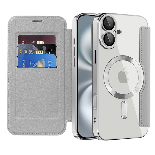 Θήκη MagSafe για Apple iPhone 16, Techsuit, SmartMag Book, Γκρι