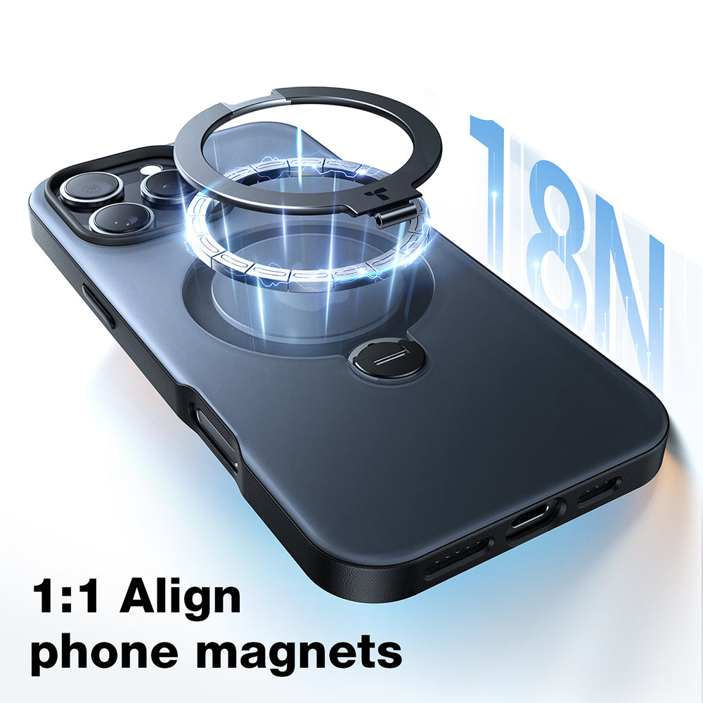 Θήκη MagSafe για Apple iPhone 16, Torras, Ostand Spin, Μαύρη