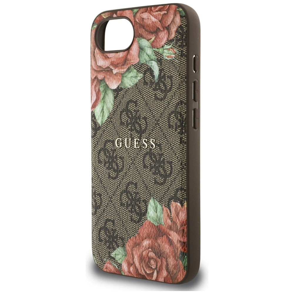 Θήκη MagSafe για Apple iPhone 16e, Guess, 4G Flowers Print, Καφέ