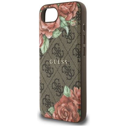 Θήκη MagSafe για Apple iPhone 16e, Guess, 4G Flowers Print, Καφέ